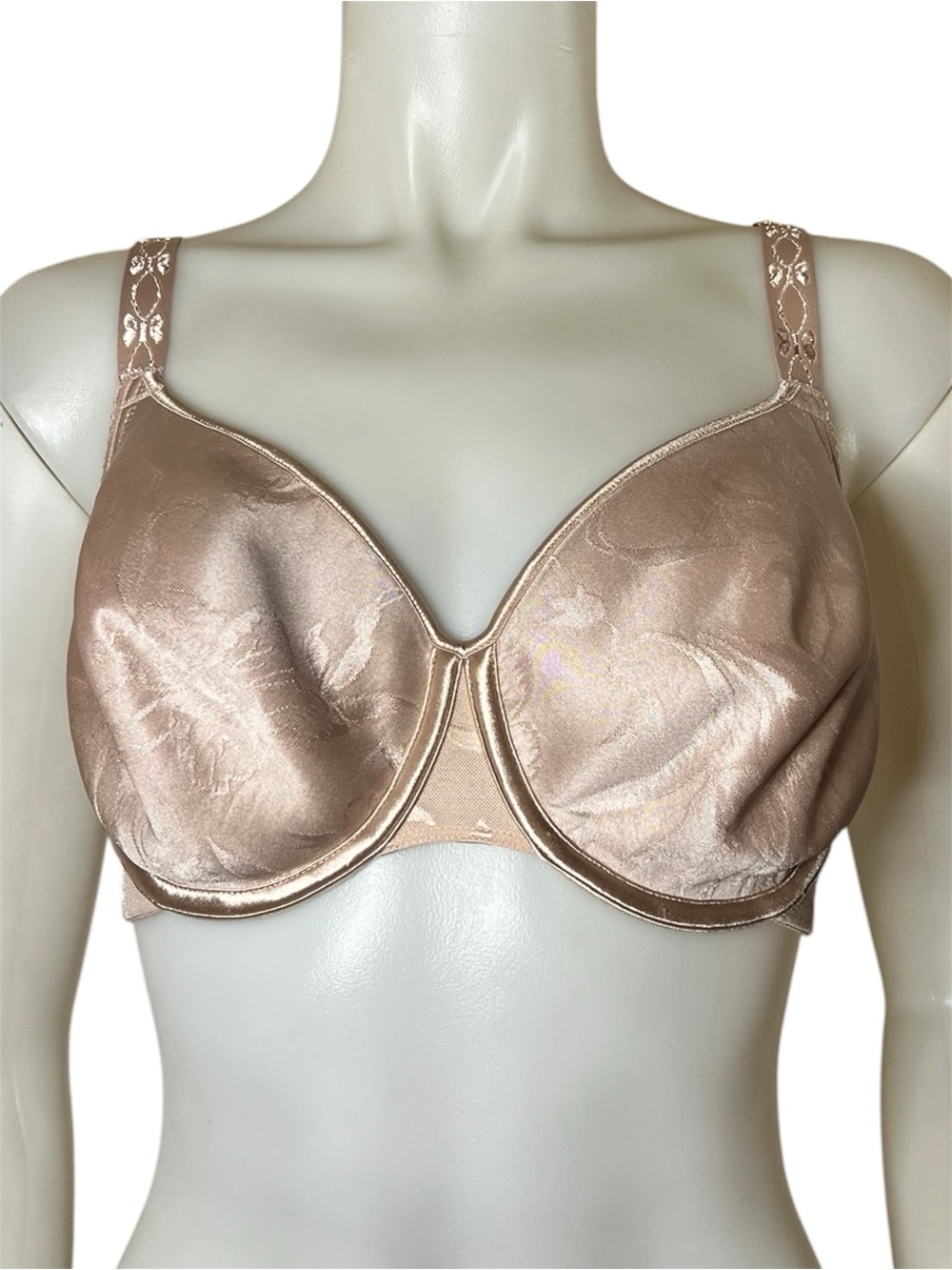 Satin Full-Coverage Underwire Bra in Nude Rose